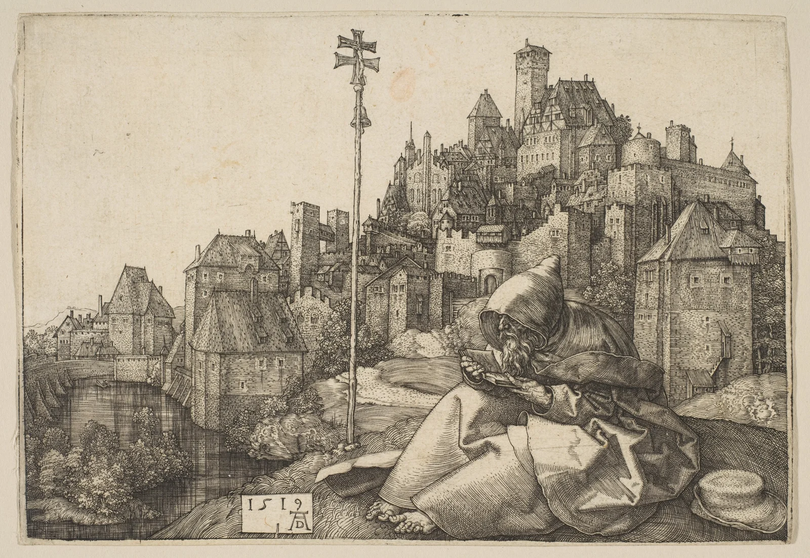 Albrecht Dürer's engraving of Saint Anthony Reading