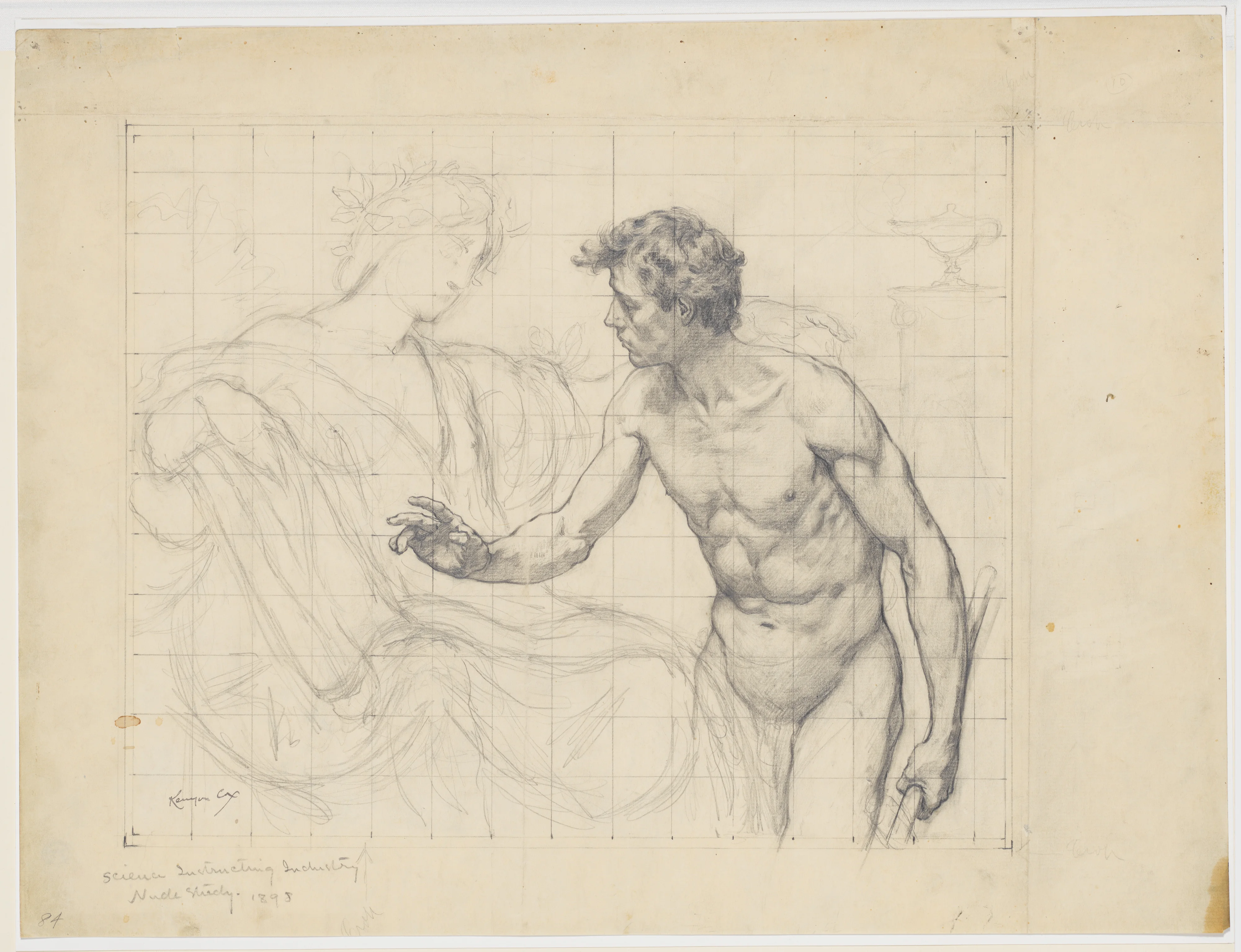 Kenyon Cox's 'Science Instructing Industry: Nude Study', 1898